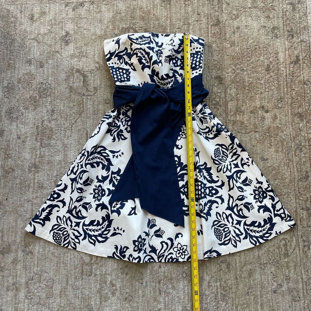 CottonSaint Tropez West Navy and White Midi Dress. Lined. - Picture 6 of 10
